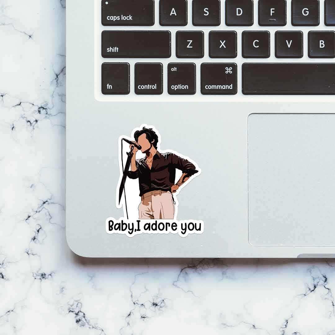 Baby, I adore you Sticker waterproof vinyl decal for laptop, bike, car & bottle