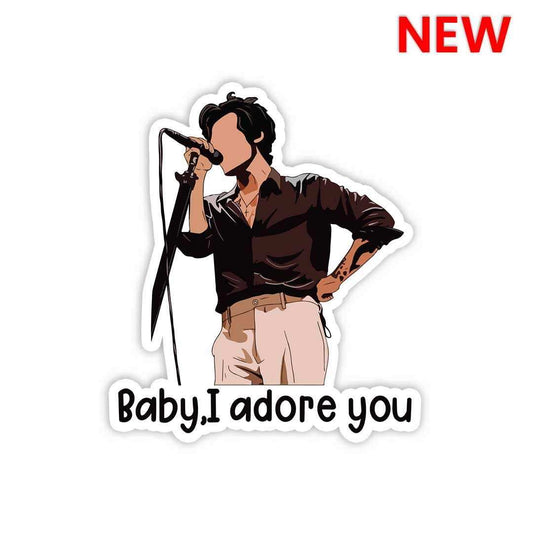 Baby, I adore you Sticker waterproof vinyl decal for laptop, bike, car & bottle