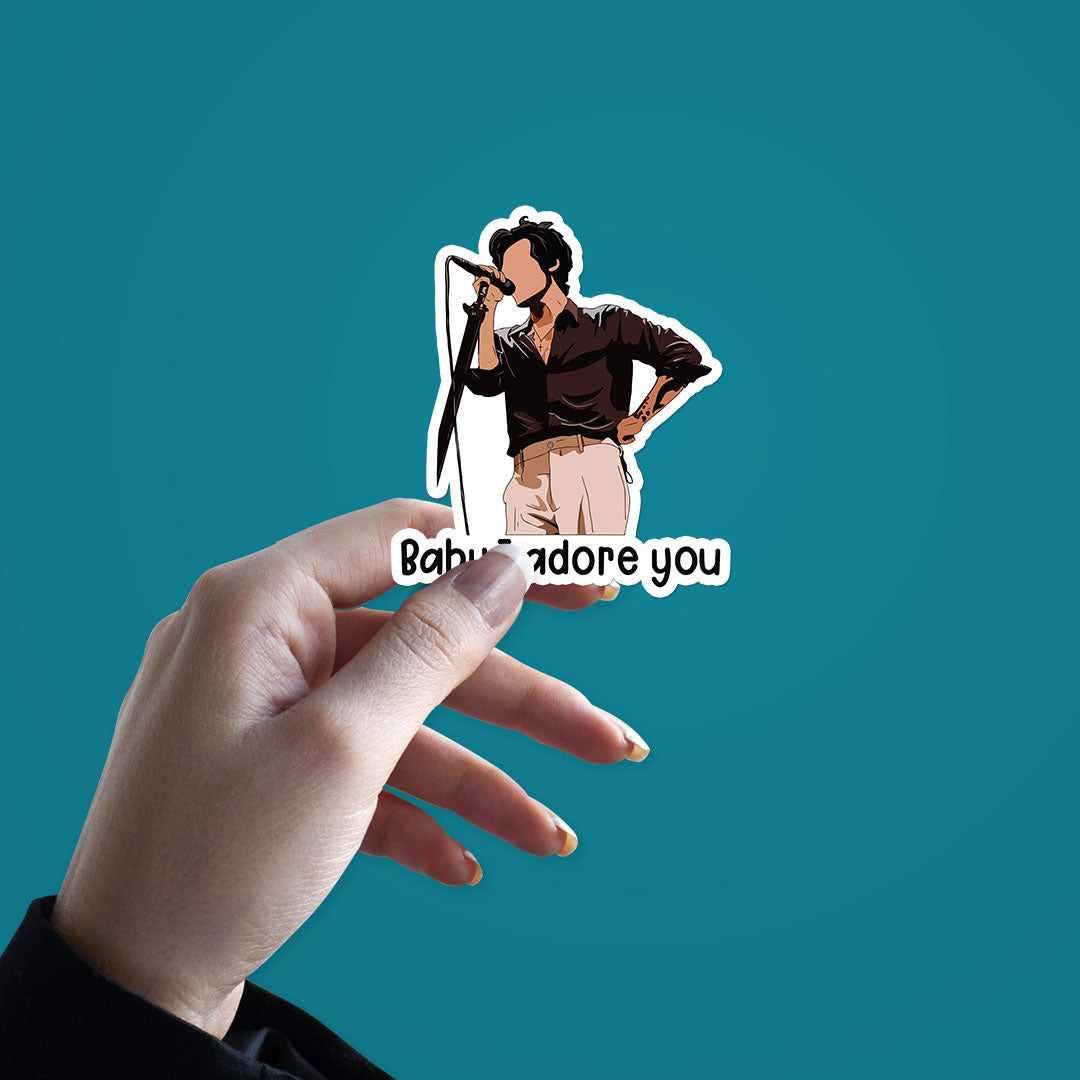 Baby, I adore you Sticker waterproof vinyl decal for laptop, bike, car & bottle