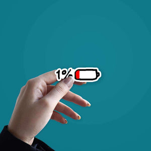 Battery Low sticker waterproof vinyl decal for laptop, bike, car & bottle
