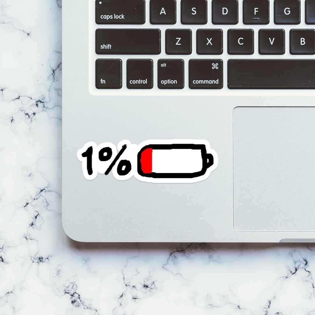 Battery Low sticker waterproof vinyl decal for laptop, bike, car & bottle