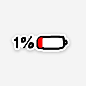 Battery Low sticker waterproof vinyl decal for laptop, bike, car & bottle