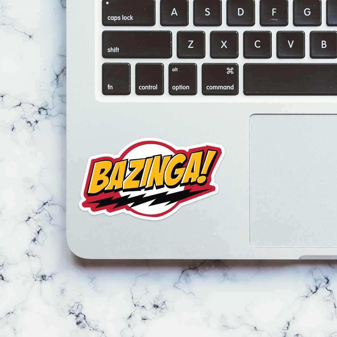 Bazinga! Sticker waterproof vinyl decal for laptop, bike, car & bottle