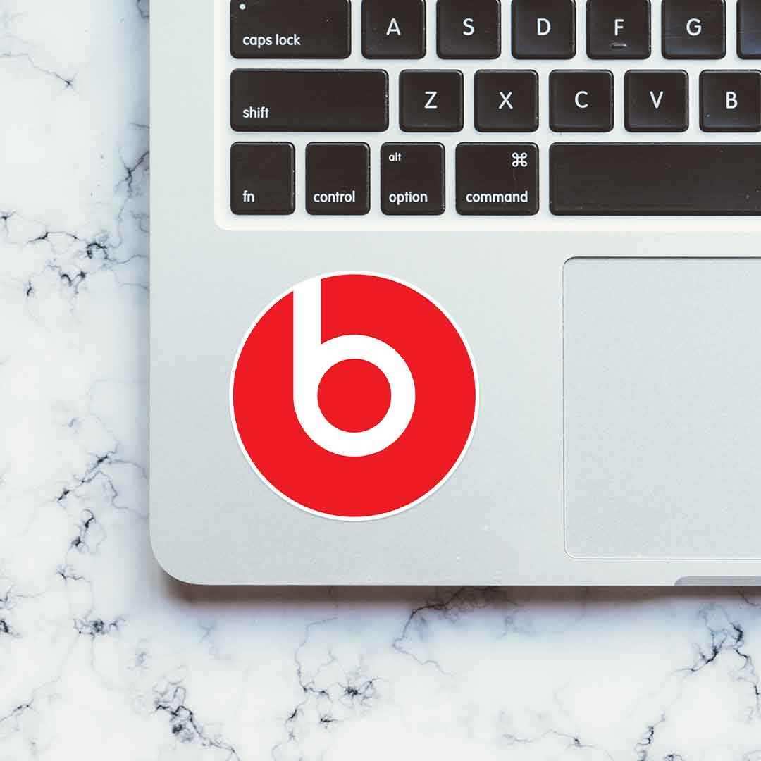 Beats logo Sticker waterproof vinyl decal for laptop, bike, car & bottle