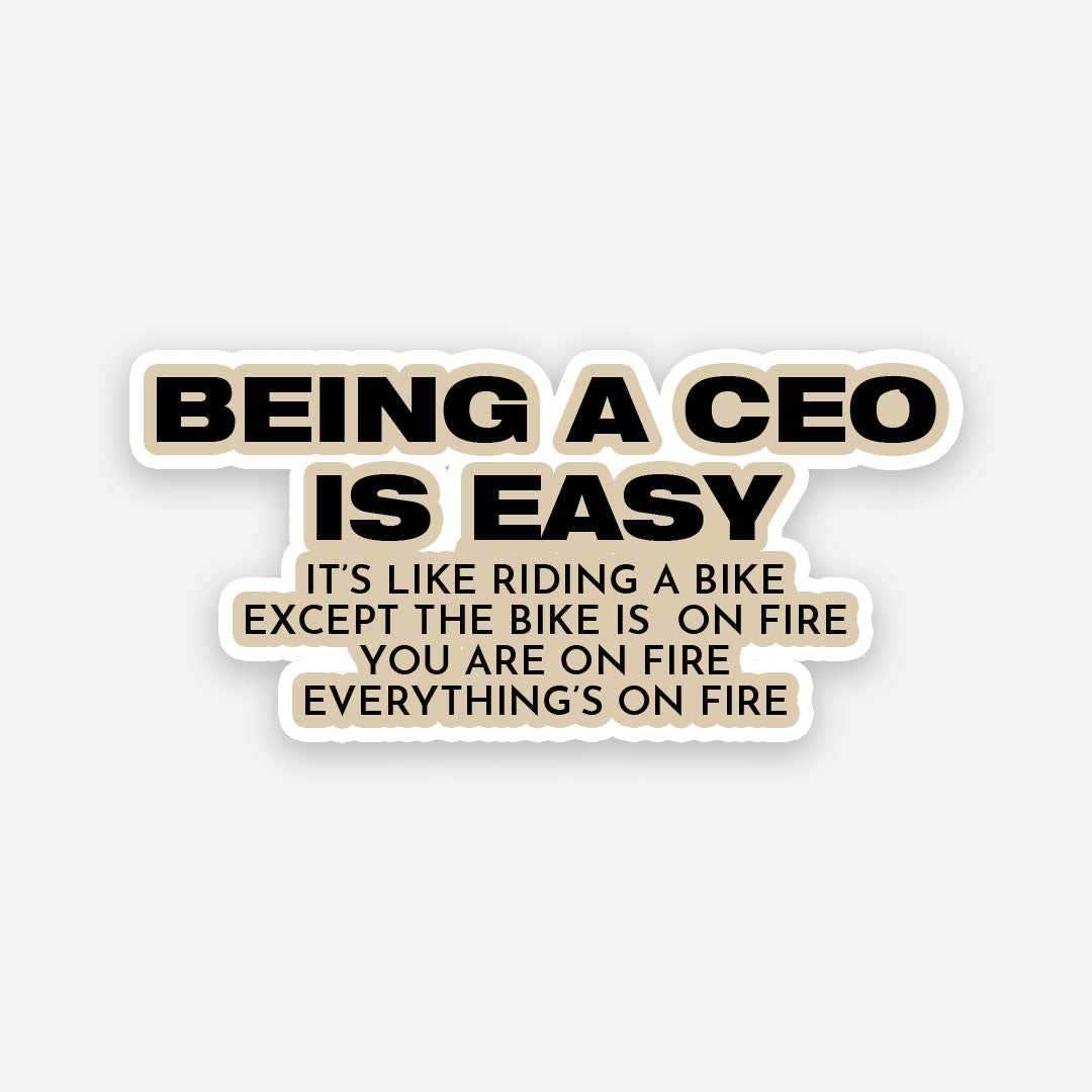 Being a CEO is easy sticker waterproof vinyl decal for laptop, bike, car & bottle