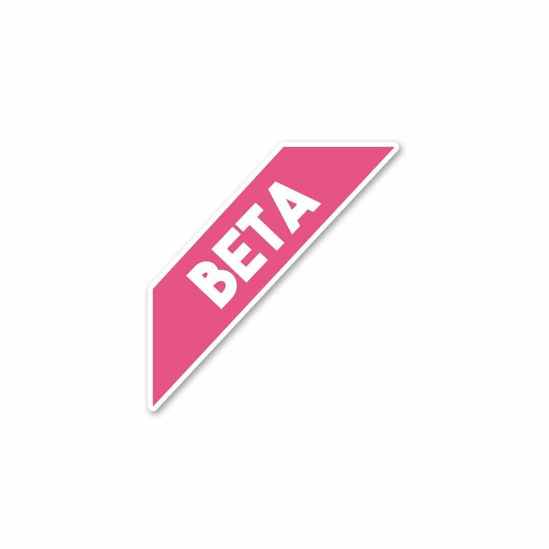 Beta Sticker waterproof vinyl decal for laptop, bike, car & bottle