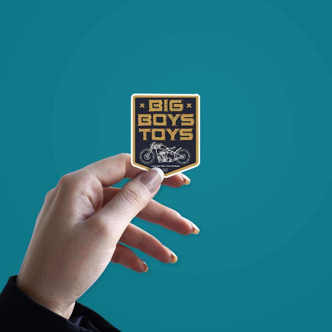 Big Boys Toys Sticker waterproof vinyl decal for laptop, bike, car & bottle