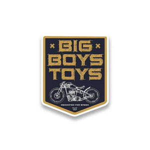 Big Boys Toys Sticker waterproof vinyl decal for laptop, bike, car & bottle