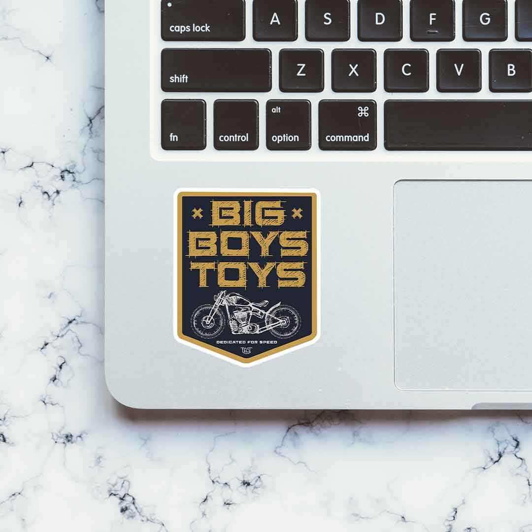 Big Boys Toys Sticker waterproof vinyl decal for laptop, bike, car & bottle