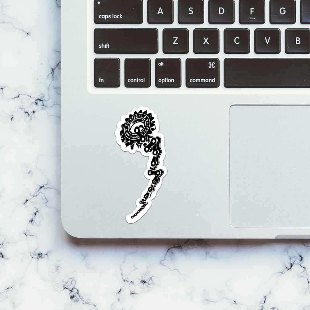 Bike Chain Sticker waterproof vinyl decal for laptop, bike, car & bottle