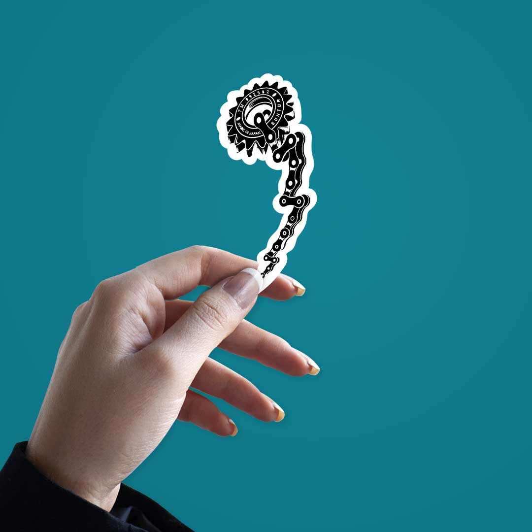 Bike Chain Sticker waterproof vinyl decal for laptop, bike, car & bottle