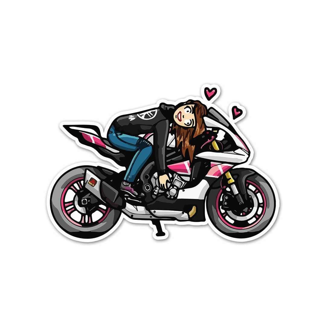 Female Motorcycle Sticker Buy Biker Girl Sticker Online | Premium Waterproof Vinyl | STICK IT UP