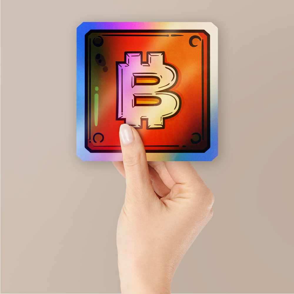 Bitcoin Holographic Stickers waterproof vinyl decal for laptop, bike, car & bottle