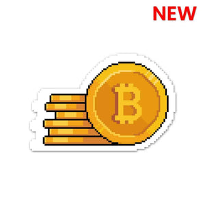 Bitcoin Pixel Sticker waterproof vinyl decal for laptop, bike, car & bottle