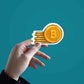 Bitcoin Pixel Sticker waterproof vinyl decal for laptop, bike, car & bottle