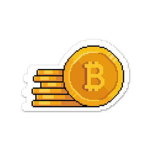 Bitcoin Pixel Sticker waterproof vinyl decal for laptop, bike, car & bottle
