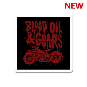 Blood Oil & Gears Sticker waterproof vinyl decal for laptop, bike, car & bottle