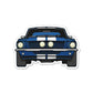 Blue Muscle Car Sticker waterproof vinyl decal for laptop, bike, car & bottle