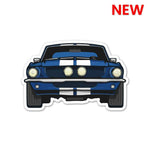 Blue Muscle Car Sticker waterproof vinyl decal for laptop, bike, car & bottle
