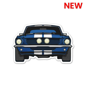 Blue Muscle Car Sticker waterproof vinyl decal for laptop, bike, car & bottle