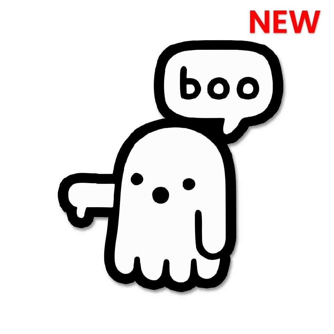 BOOO Sticker waterproof vinyl decal for laptop, bike, car & bottle