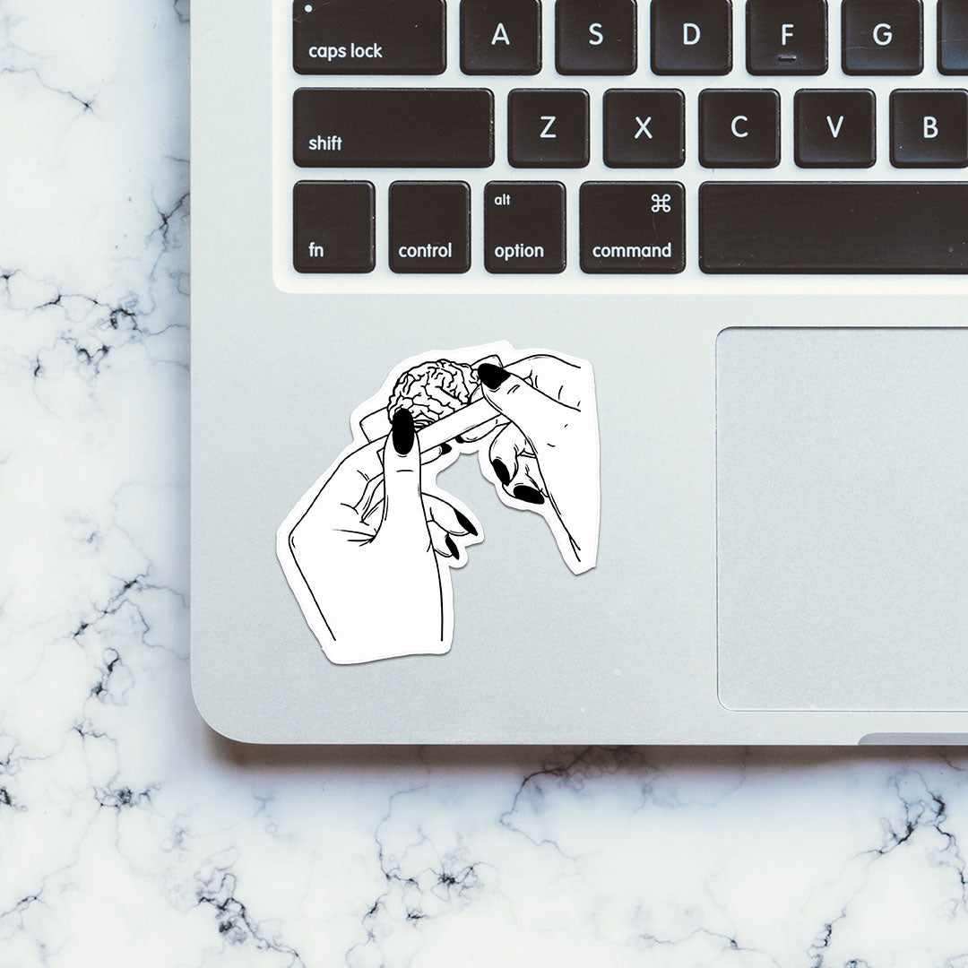 Brain Weed Sticker waterproof vinyl decal for laptop, bike, car & bottle