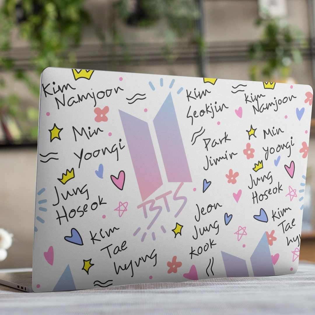 BTS Laptop Skin waterproof vinyl decal for laptop, bike, car & bottle