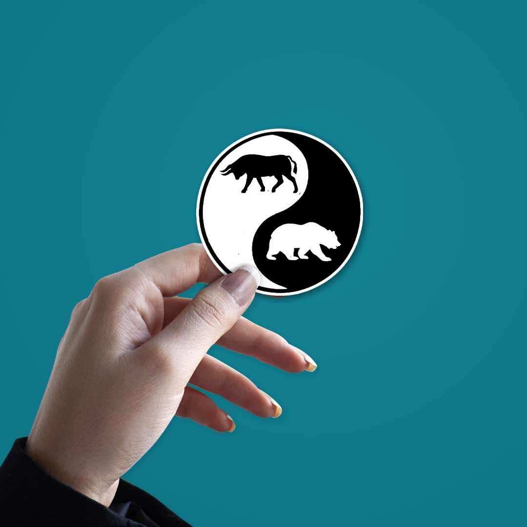 Bull and Bear Sticker waterproof vinyl decal for laptop, bike, car & bottle