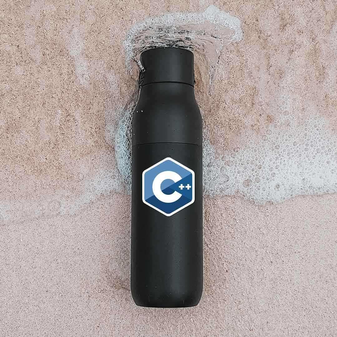 C++ Sticker waterproof vinyl decal for laptop, bike, car & bottle