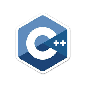 C++ Sticker waterproof vinyl decal for laptop, bike, car & bottle