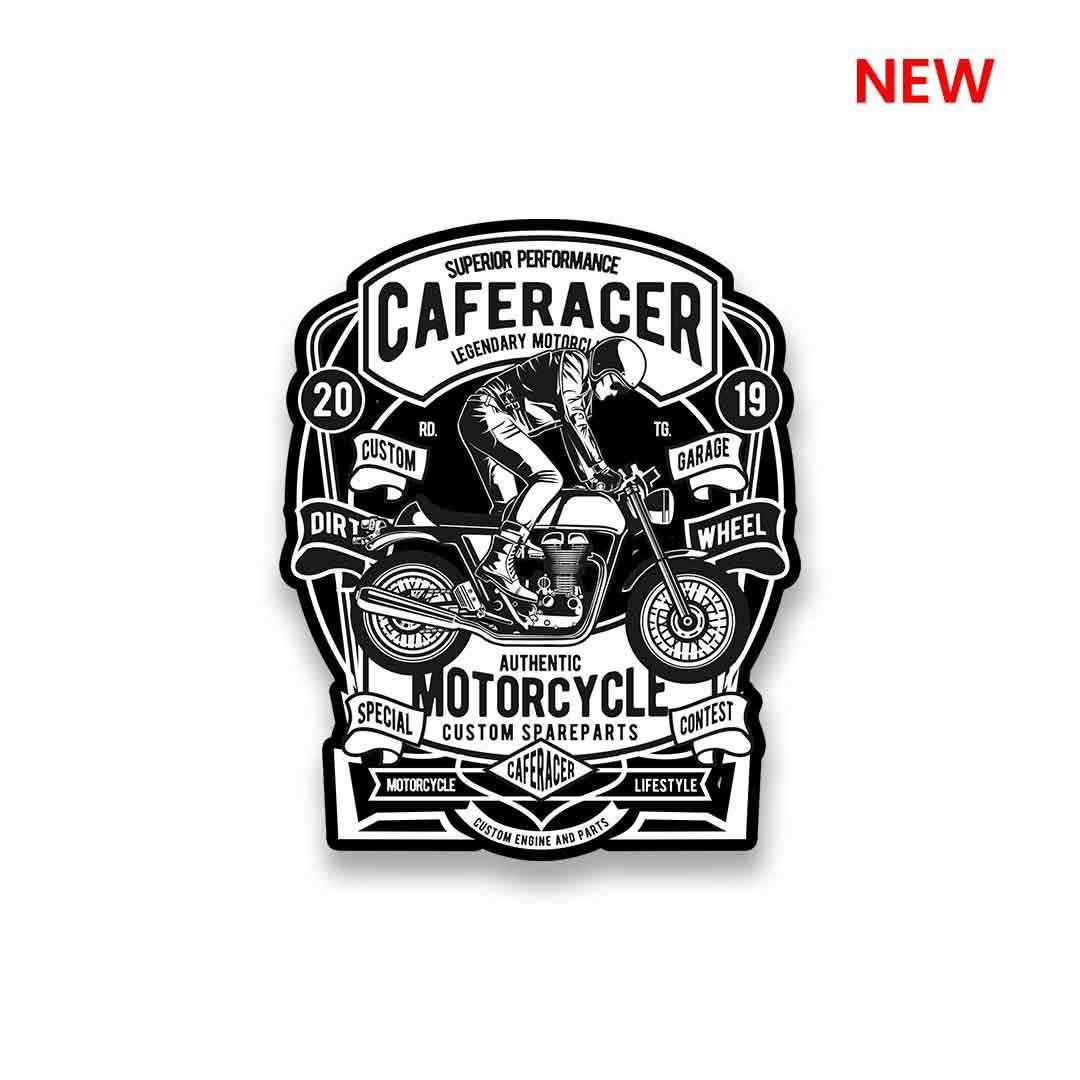 Cafe Racer Motorcycle Sticker waterproof vinyl decal for laptop, bike, car & bottle