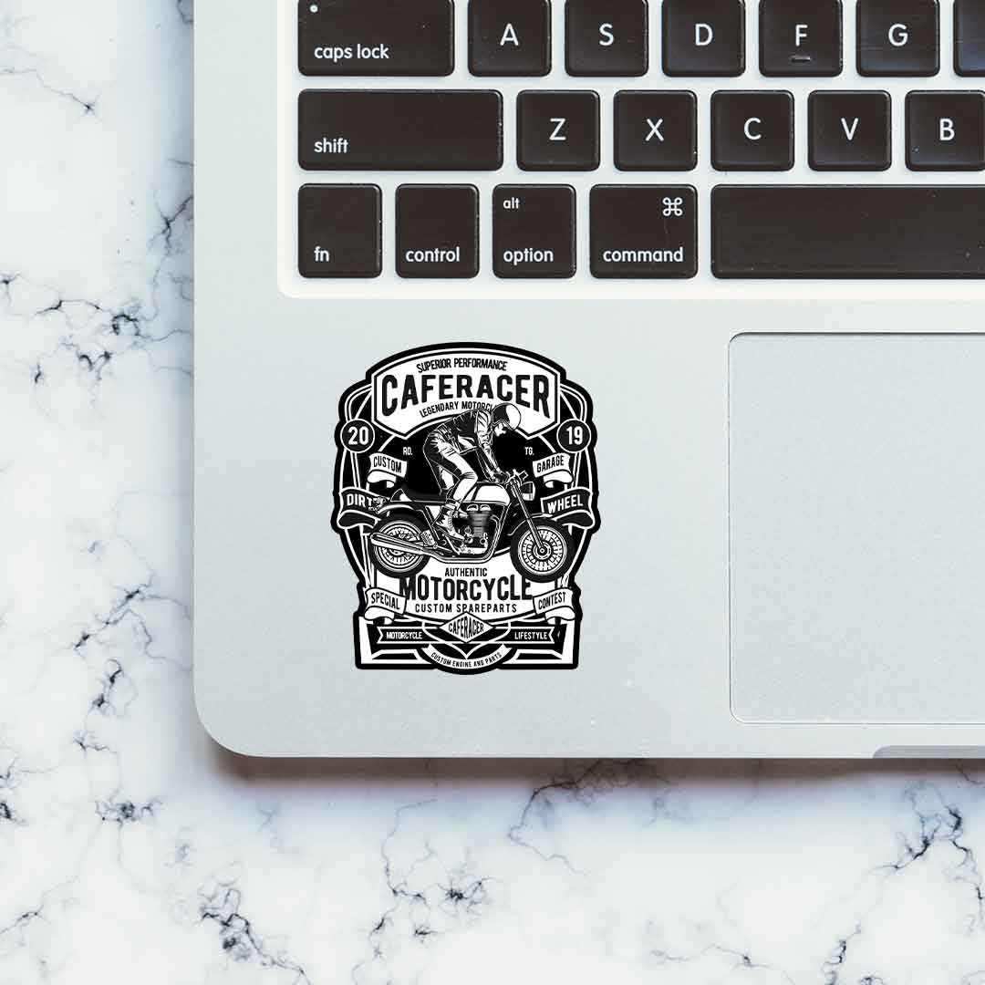 Cafe Racer Motorcycle Sticker waterproof vinyl decal for laptop, bike, car & bottle