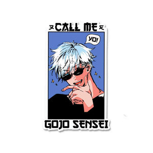 Call Me Gojo Sensei Sticker waterproof vinyl decal for laptop, bike, car & bottle