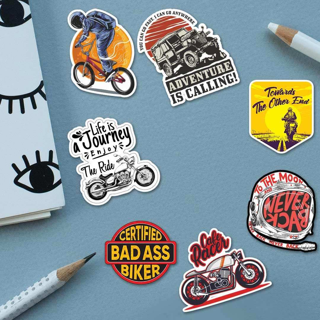 Cars/Bike Sticker Pack [15 Sticker] waterproof vinyl decal for laptop, bike, car & bottle