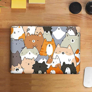 Cat Pattern Laptop Skin waterproof vinyl decal for laptop, bike, car & bottle