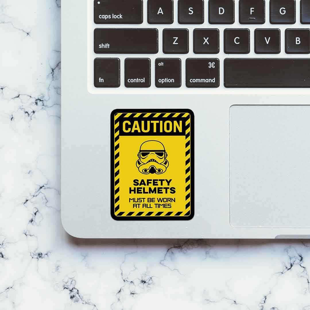 Caution Sticker waterproof vinyl decal for laptop, bike, car & bottle