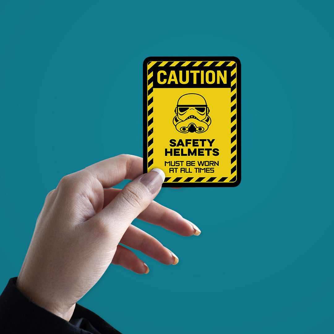 Caution Sticker waterproof vinyl decal for laptop, bike, car & bottle
