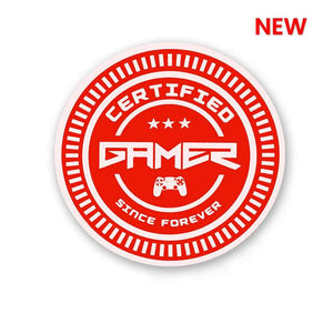 Certified Gamer Sticker waterproof vinyl decal for laptop, bike, car & bottle