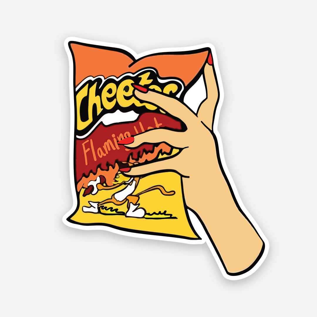 Cheetos Flaming HOT sticker waterproof vinyl decal for laptop, bike, car & bottle
