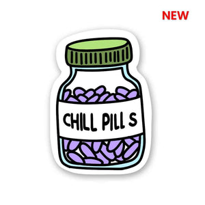 Chill Pill Sticker waterproof vinyl decal for laptop, bike, car & bottle