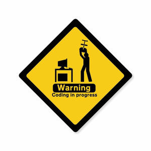 Coding in progress Sticker waterproof vinyl decal for laptop, bike, car & bottle