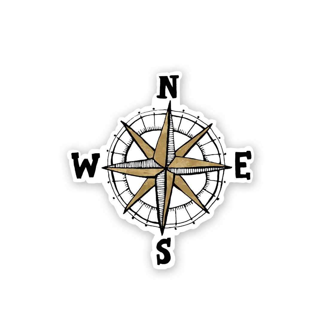 Compass V2 Sticker waterproof vinyl decal for laptop, bike, car & bottle