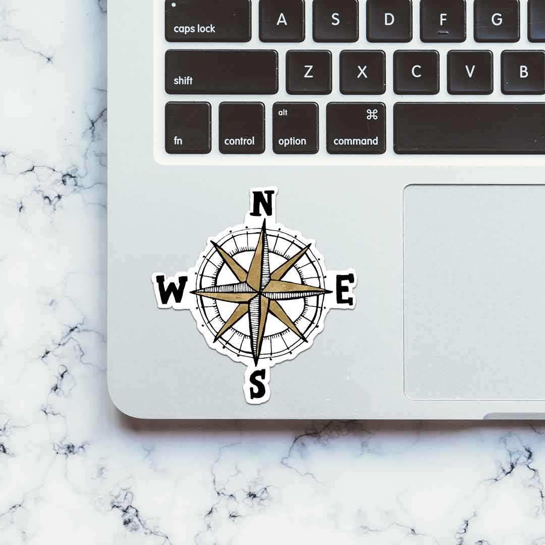 Compass V2 Sticker waterproof vinyl decal for laptop, bike, car & bottle