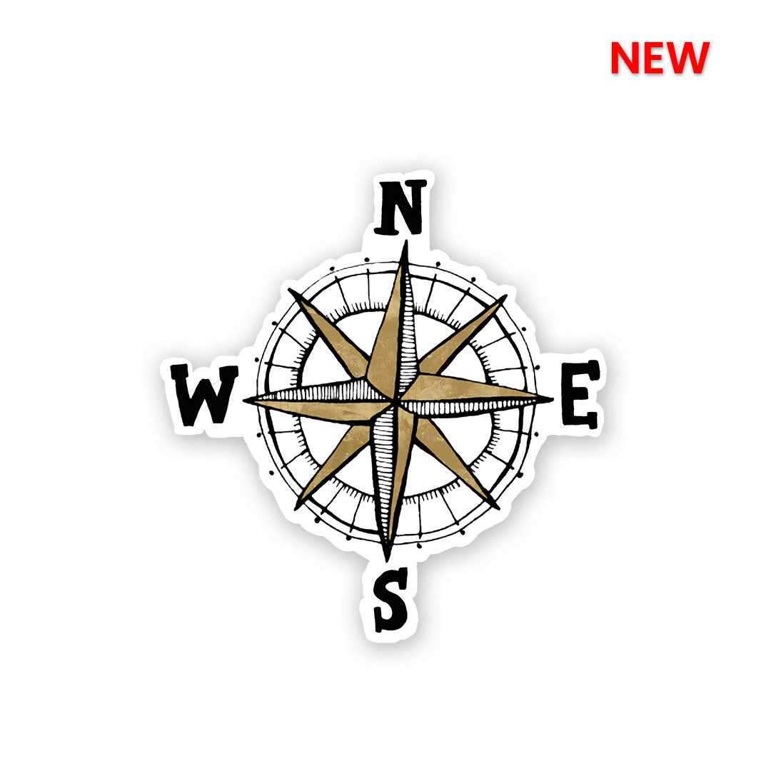 Compass V2 Sticker waterproof vinyl decal for laptop, bike, car & bottle