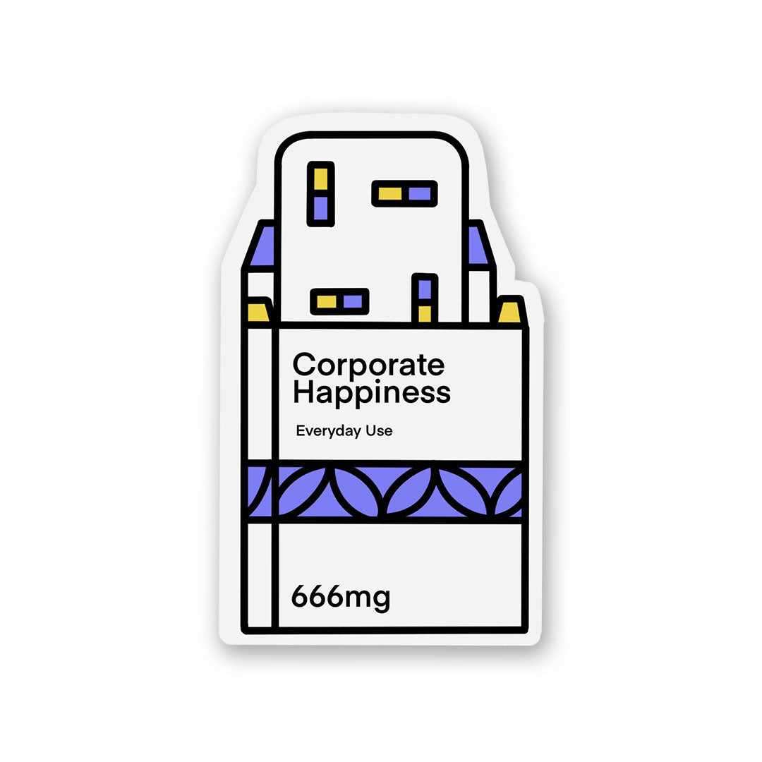 Corporate Happiness Sticker waterproof vinyl decal for laptop, bike, car & bottle