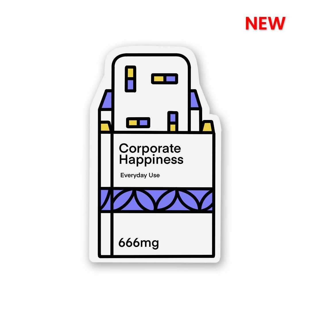Corporate Happiness Sticker waterproof vinyl decal for laptop, bike, car & bottle