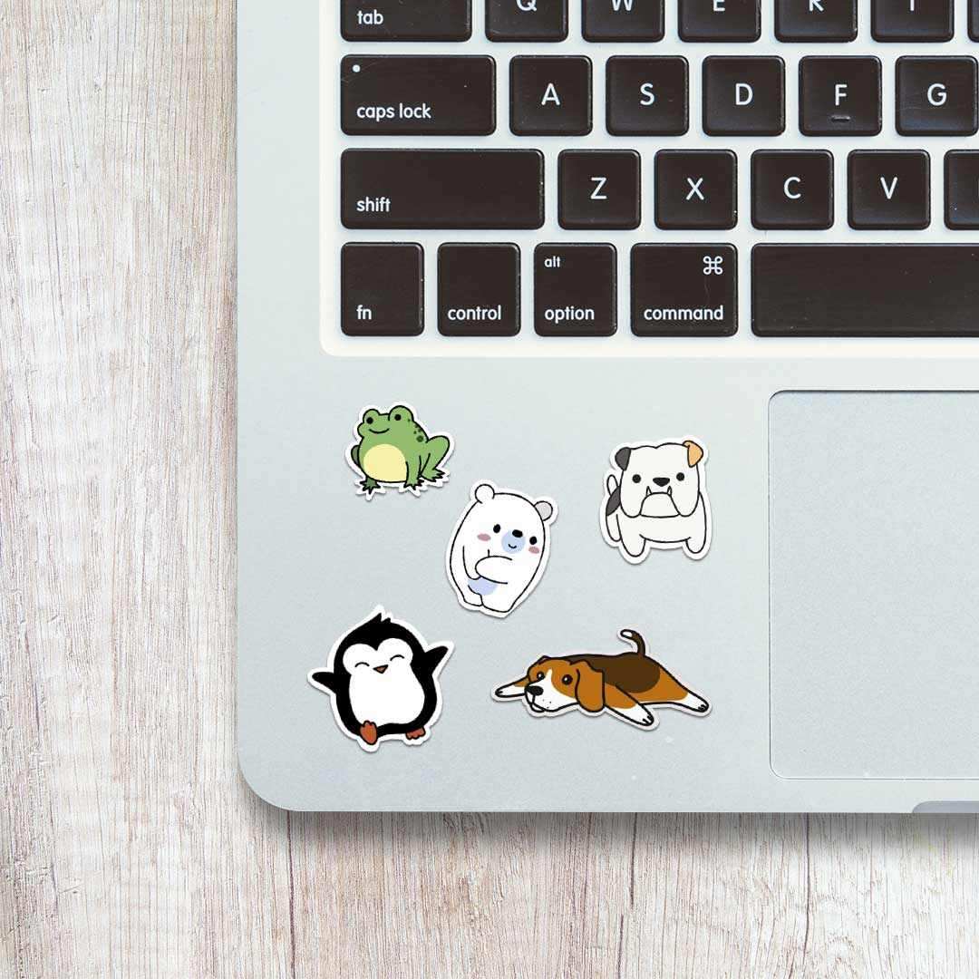 Cute Animals Mini Stickers Sheet waterproof vinyl decal for laptop, bike, car & bottle