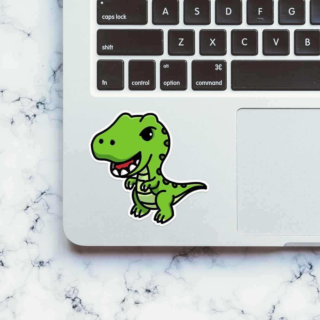 Cute T - rex Sticker waterproof vinyl decal for laptop, bike, car & bottle