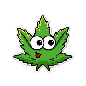 Cute Weed Sticker waterproof vinyl decal for laptop, bike, car & bottle