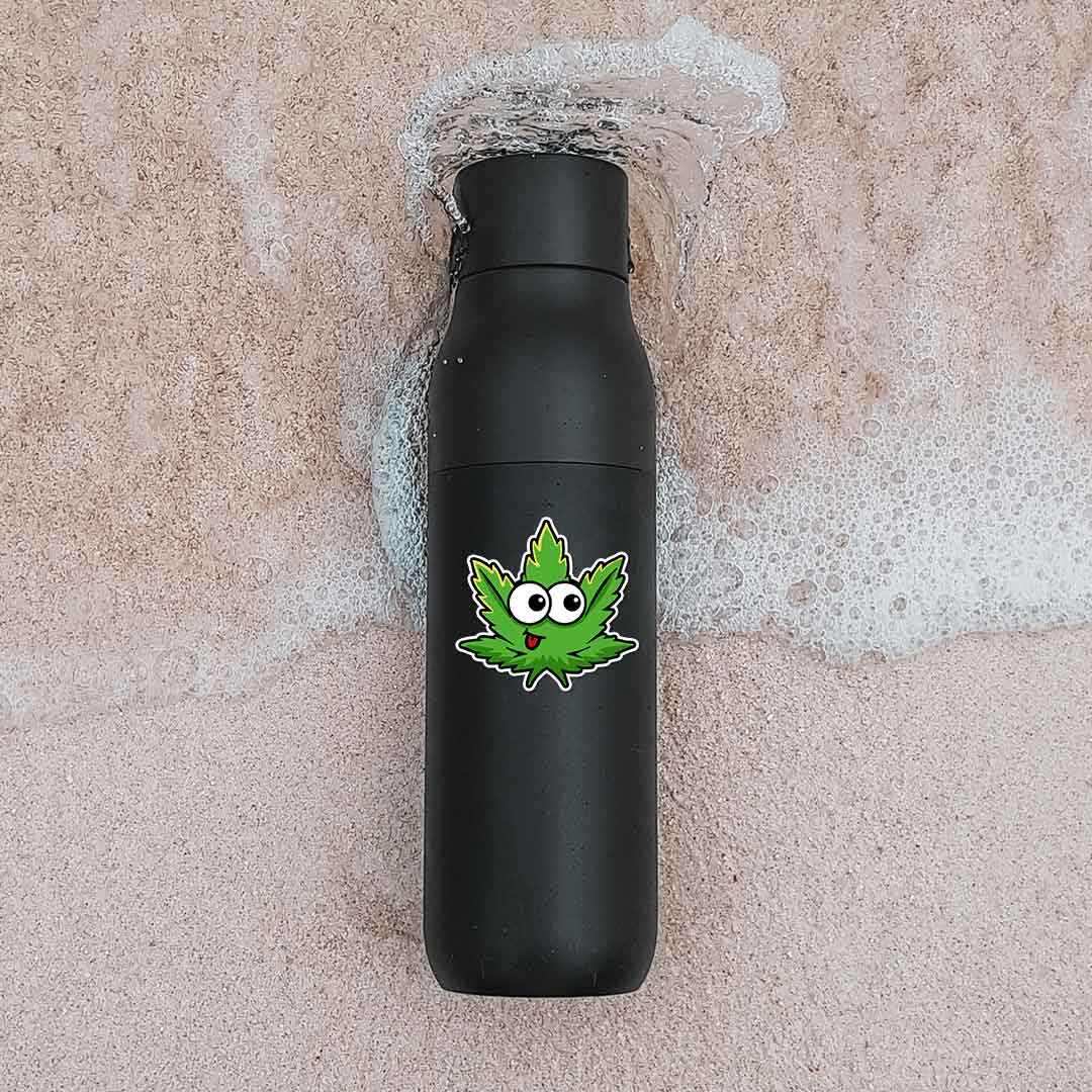 Cute Weed Sticker waterproof vinyl decal for laptop, bike, car & bottle